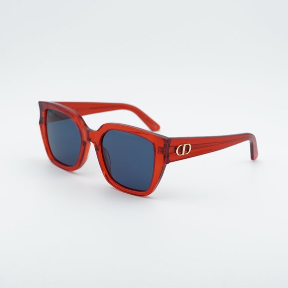 Dior DIORGLOW S1I 35B0 Sunglasses Red Square Frame, Blue Lenses main image 7